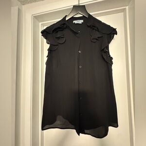 Prada Black Ruffle Sleeve Blouse
